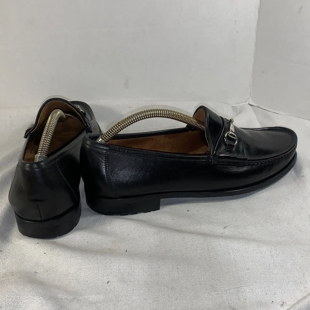 Allen Edmunds Men's Black Leather Bit Loafers